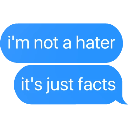 I am not a hater but